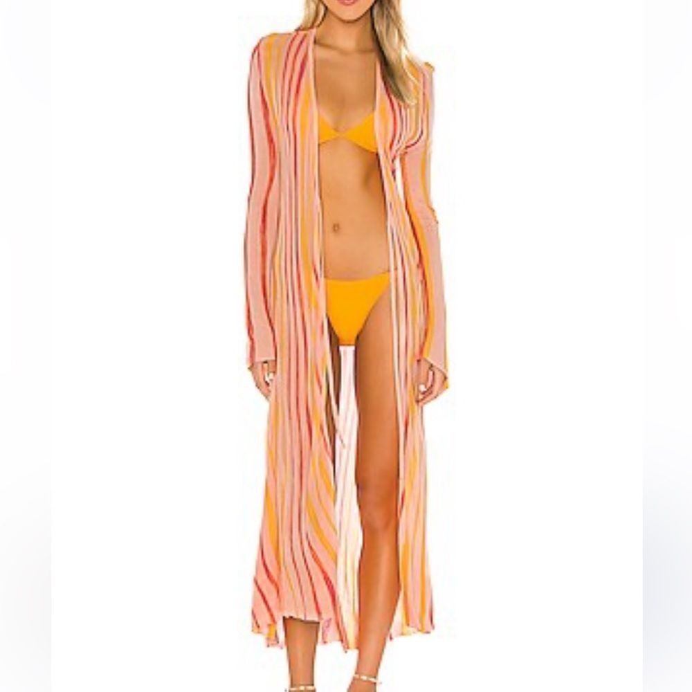 ONE GREY DAY Amos Duster in Mango Multi
Striped Cardigan Cover-Up Size Small